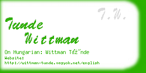 tunde wittman business card